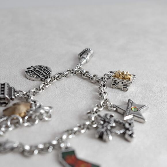 Brighton California State Charm Bracelet Silver Plated Retired Design 8" - Picture 6 of 8